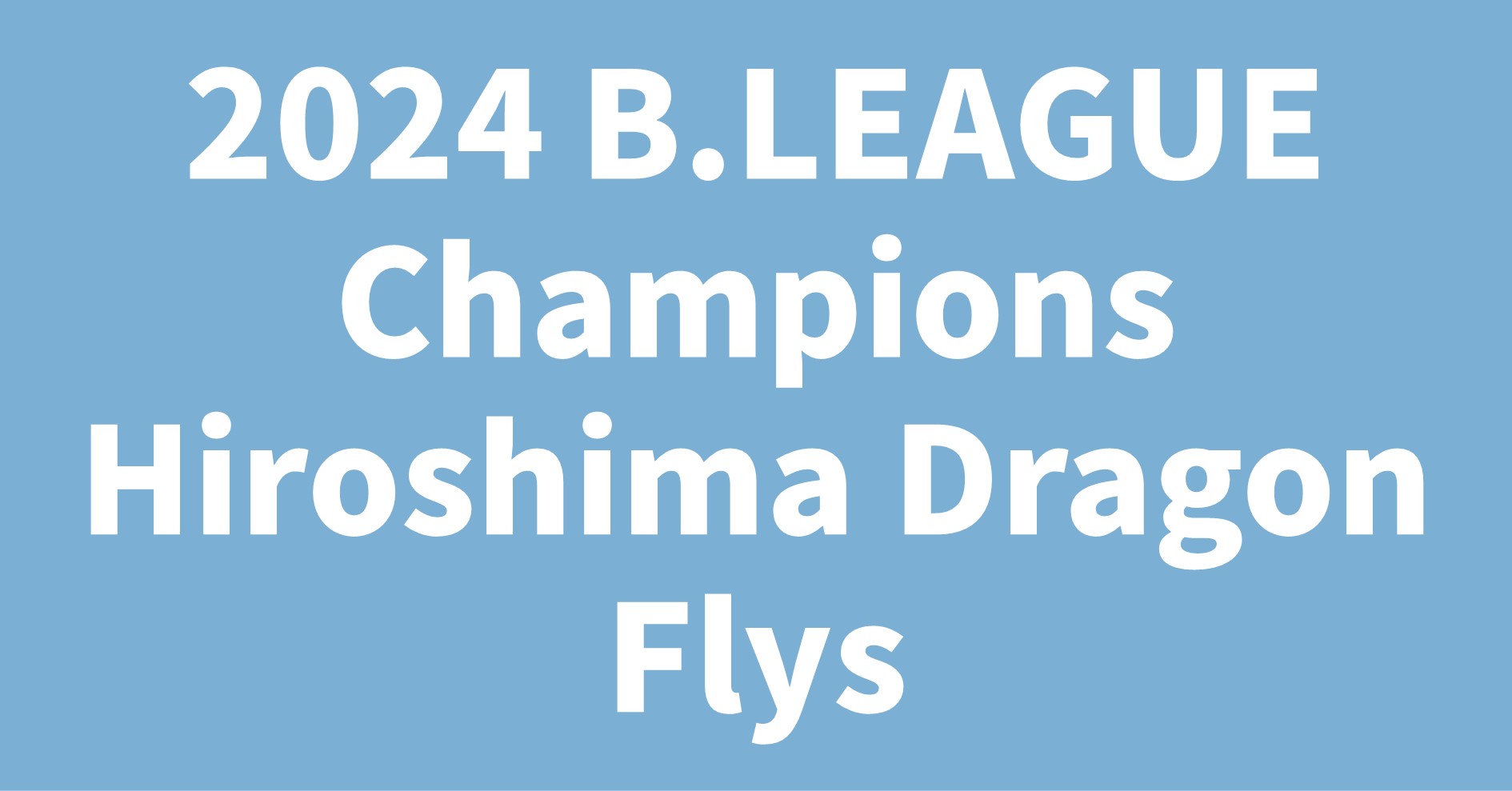 2024 B.LEAGUE Champions Hiroshima Dragon Flys